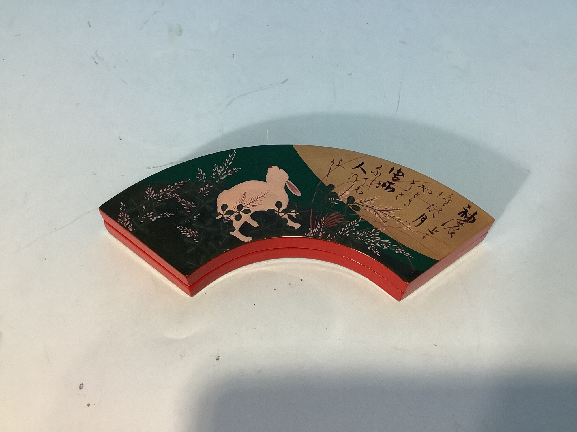 LIG】江戸時代 扇面松草花蒔絵香炉 阿古蛇形 純銀火屋 70g 時代