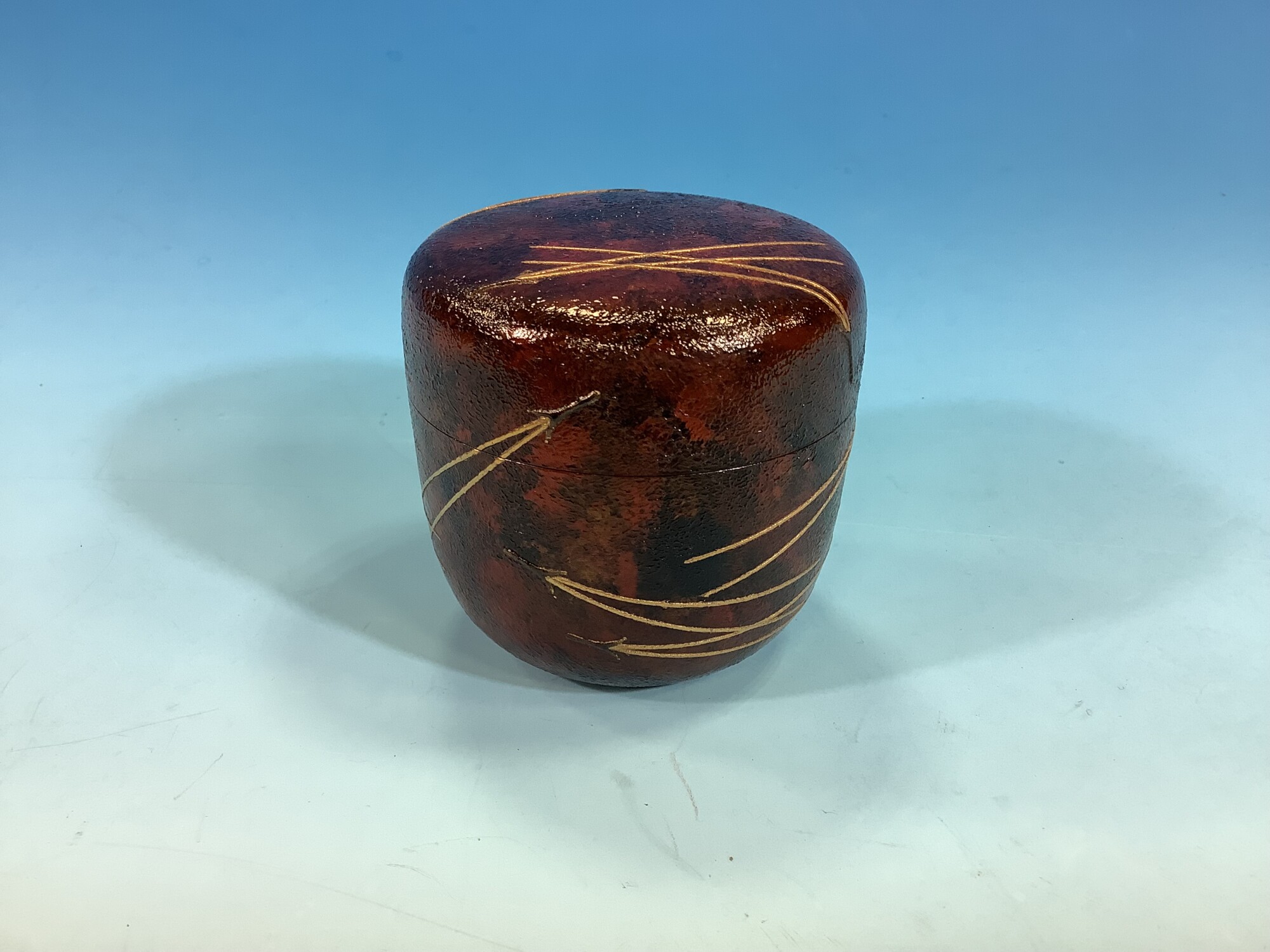 時代 光琳蒔絵 松の絵 棗 内梨地 即中斎 書付 花押 銘 時代箱 茶道具 時代 光琳蒔絵 松の絵 棗 内梨地 即中斎 書付 花押 銘 時代箱