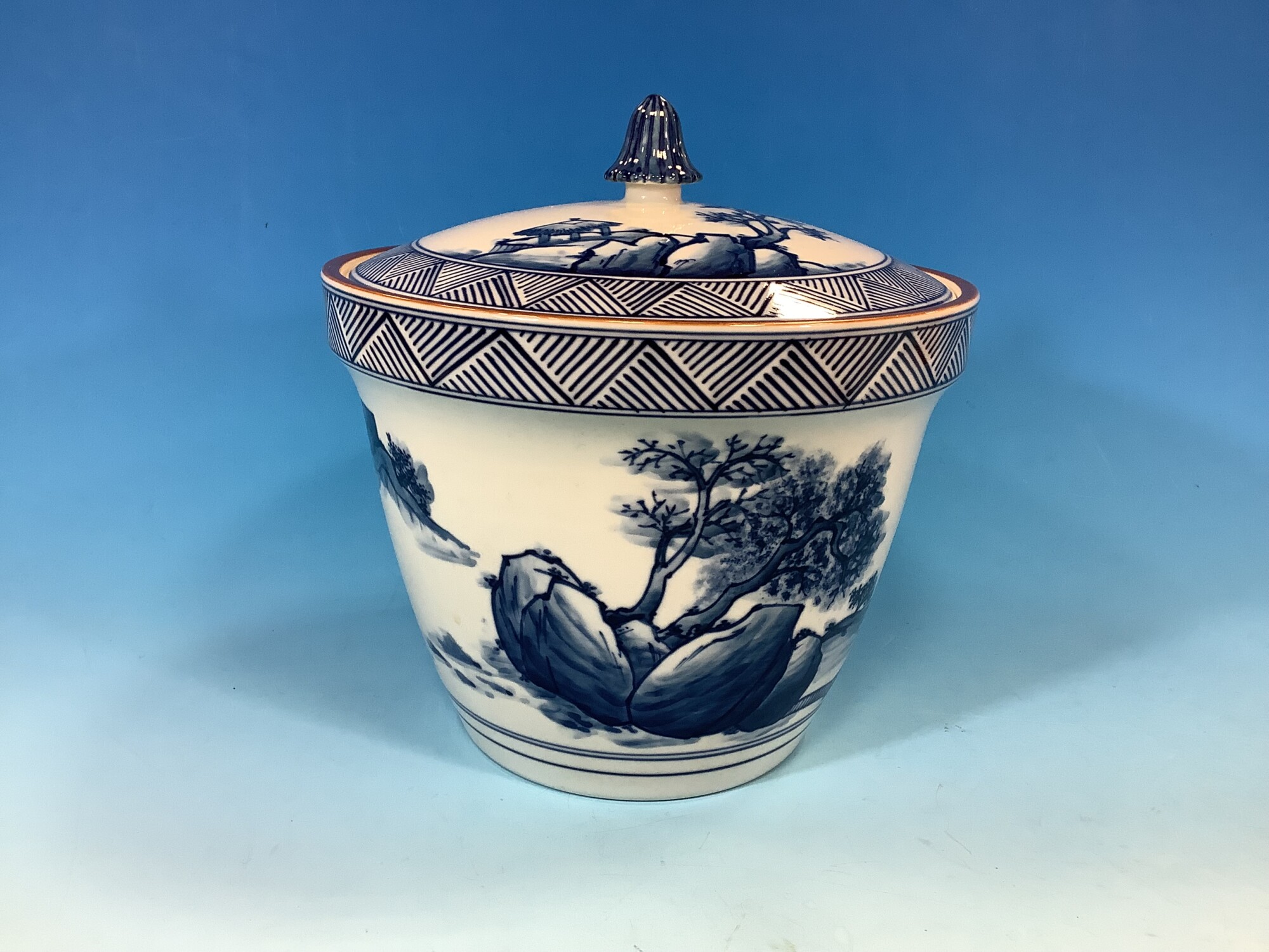 超爆安 水指 山水染付末広 手塚景雲作 | 泰山 工芸品