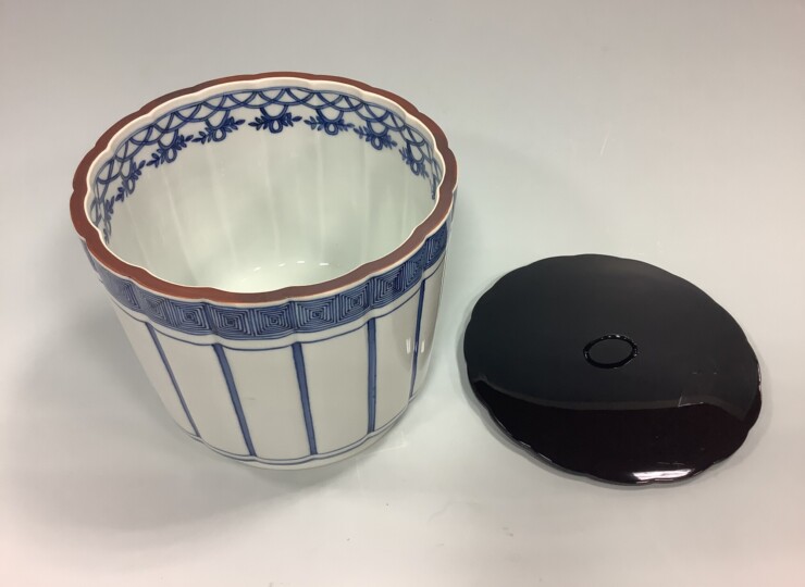 水指 染付桶側 久田宗匠書付 西村徳泉作 | 泰山