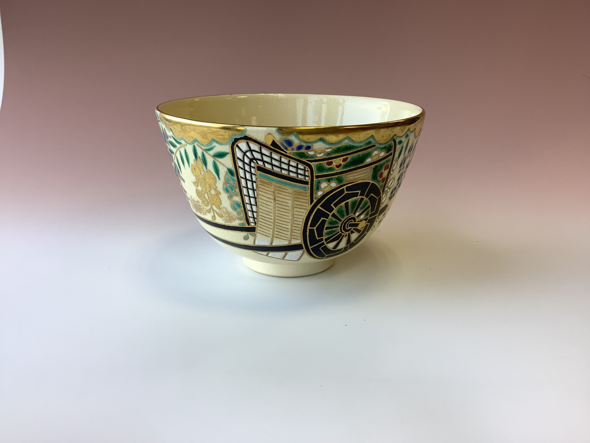 茶碗 金彩御所車 通次阿山作 | 泰山