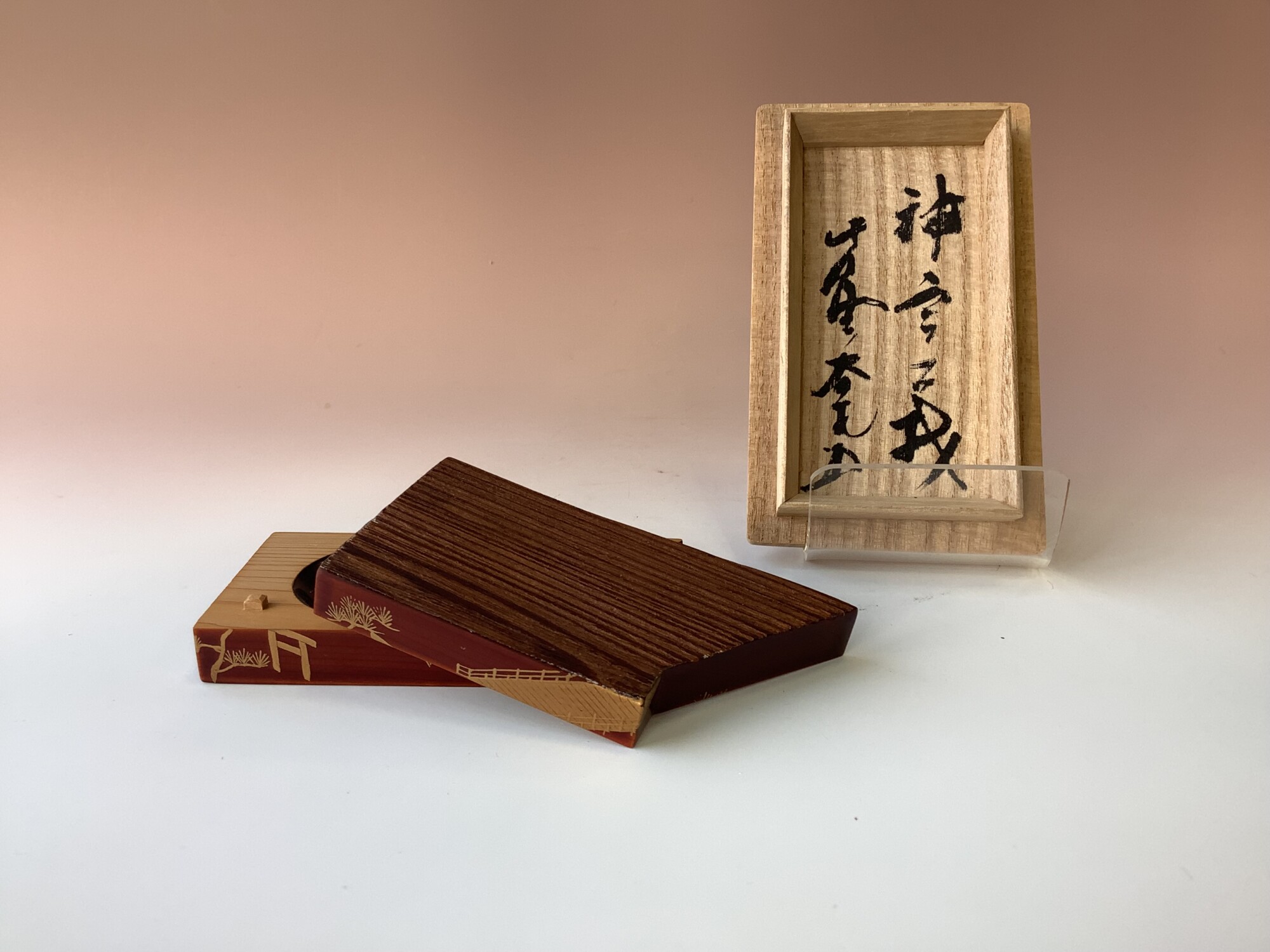 香合　古材　七宝蒔絵　大亀老師書付・花押　大徳寺　R0803ダP 香合 片曽木神宮蒔絵 大徳寺如意庵立花大亀老師箱 稲尾誠中斎作 | 泰山